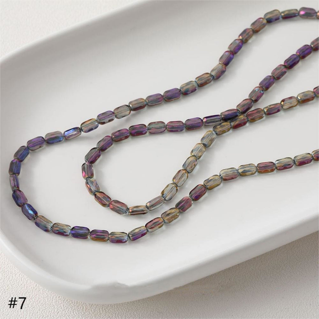 Rectangular Glass Beads, 6.4*4.1mm, Crystal Glass Loose Beads for Jewelry Making, DIY Beads Finding GZ544