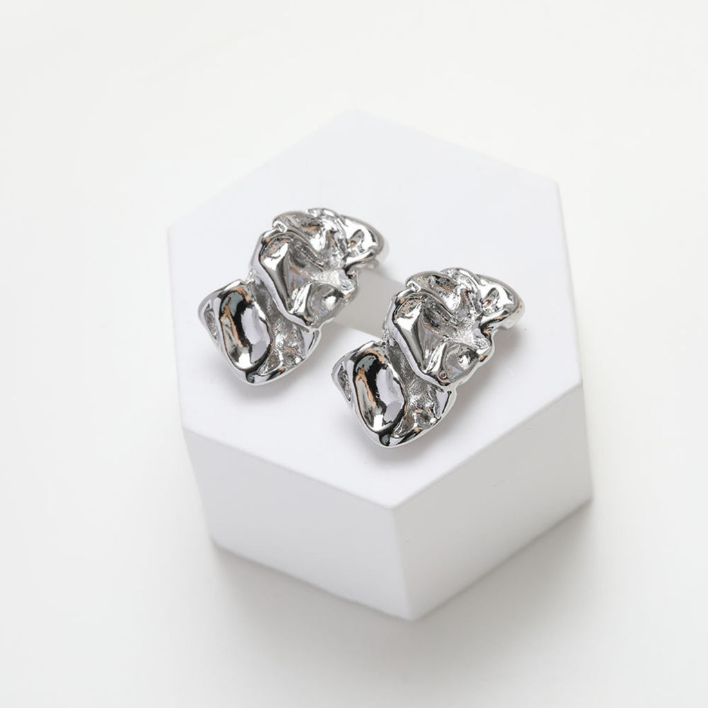 Irregular Ear Post With Loop, S925 Silver Ear Pin Nickel Free, Gold/Silver/Matte Gold Ear Stud, Hypoallergenic Earring Findings BB036