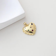Load image into Gallery viewer, Enamel Heart Charm, 18K Gold Plated Heart Pendant, 10mm, Necklace Bracelet Making Pendant S1310