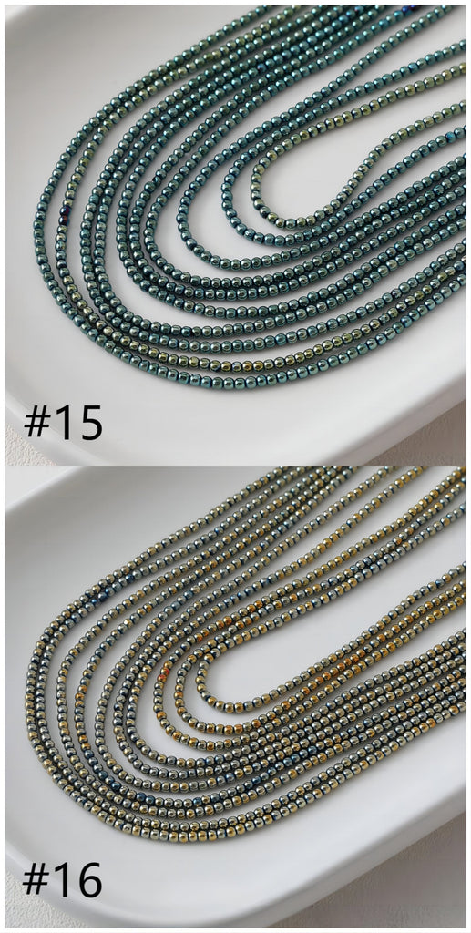 2.2mm Round Glass Beads, Crystal Glass Loose Beads for Jewelry Making, DIY Beads Finding GZ545