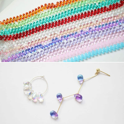 Teardrop Glass Beads, Drop Beads, 6*9mm, Crystal Glass Loose Beads for Jewelry Making, DIY Beads Finding GZ276