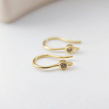 Load image into Gallery viewer, 18K Gold Plated Ear Wires, Cubic Pave Earring Hooks, Nickel Free, Fish Hooks, Ear Wires for Jewelry Making D0160