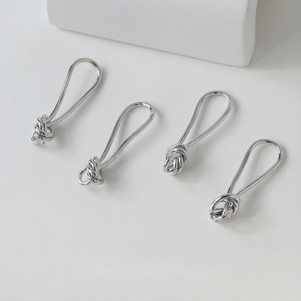 Pendiente de nudo dorado, pasador de plata S925, pendientes sin níquel, pendiente de botón de 18 quilates, accesorios para pendientes con nudo GE037