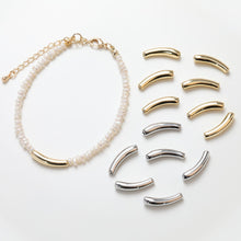 Load image into Gallery viewer, 10pcs Bamboo Tube Beads, Curved Spacer Beads, Curved Tube Beads, 14K Gold/Silver Plated, Bracelet Necklace Making Jewelry Finding GZ216