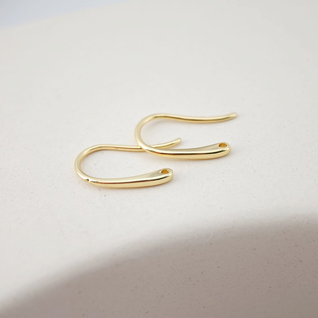 Fish Hooks, 18K Gold Plated Ear Wires, Gold Earring Earring Hooks, Ear Wires for Jewelry Making D0173
