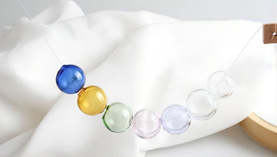 Glass Bubble Beads, 16mm,Ball Hollow Glass Beads Hand Blown Hollow Round Globes for Jewelry Making, DIY Beads Finding GZ005