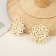 Load image into Gallery viewer, Rattan Weaving Earring Findings, Boho earring making, Hawaii Vacation Style Cute Earrings for girl ,Handmade Earring Finding BS013