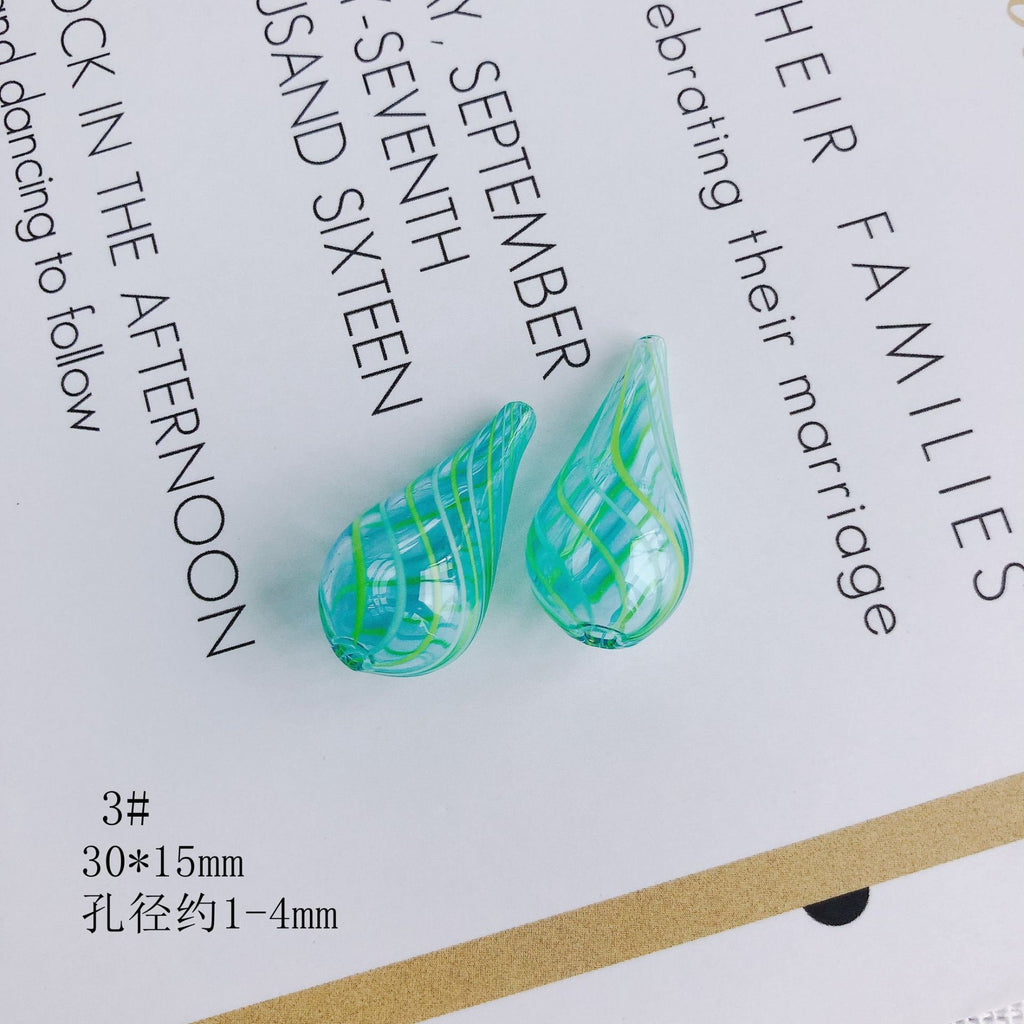 4pcs Glass Drop Bubble Beads, 26mm, Hand Blown Hollow Oval Globes for Jewelry Making, DIY Beads Finding MY082