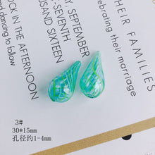 Load image into Gallery viewer, 4pcs Glass Drop Bubble Beads, 26mm, Hand Blown Hollow Oval Globes for Jewelry Making, DIY Beads Finding MY082