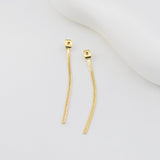 10pcs 18k Real Gold Plated Earring Back with Chain Tassels, Hypoallergenic Earring Backs for Studs, Jewelry making Findings ZX364