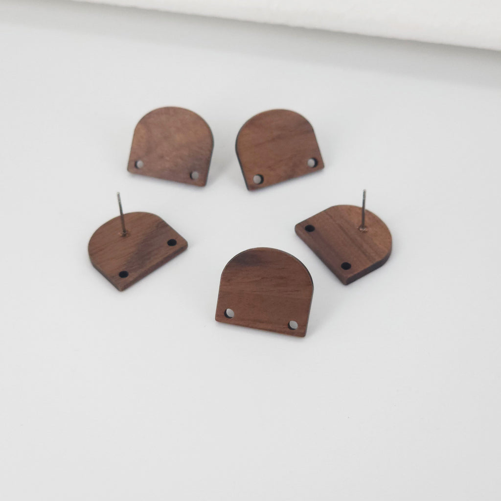 أقراط خشبية من 4 قطع، أقراط خشبية شبه منحرفة للنساء، مصنوعة من خشب الجوز المعاد تدويره، خالية من النيكل، أقراط هندسية مميزة، رقم المنتج JT974