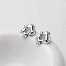 Load image into Gallery viewer, Irregular Pave CZ Earring Post, 14K Gold/Silver Plated, S925 Silver Pin Nickel Free Earrings, Hypoallergenic Earring Findings GT017