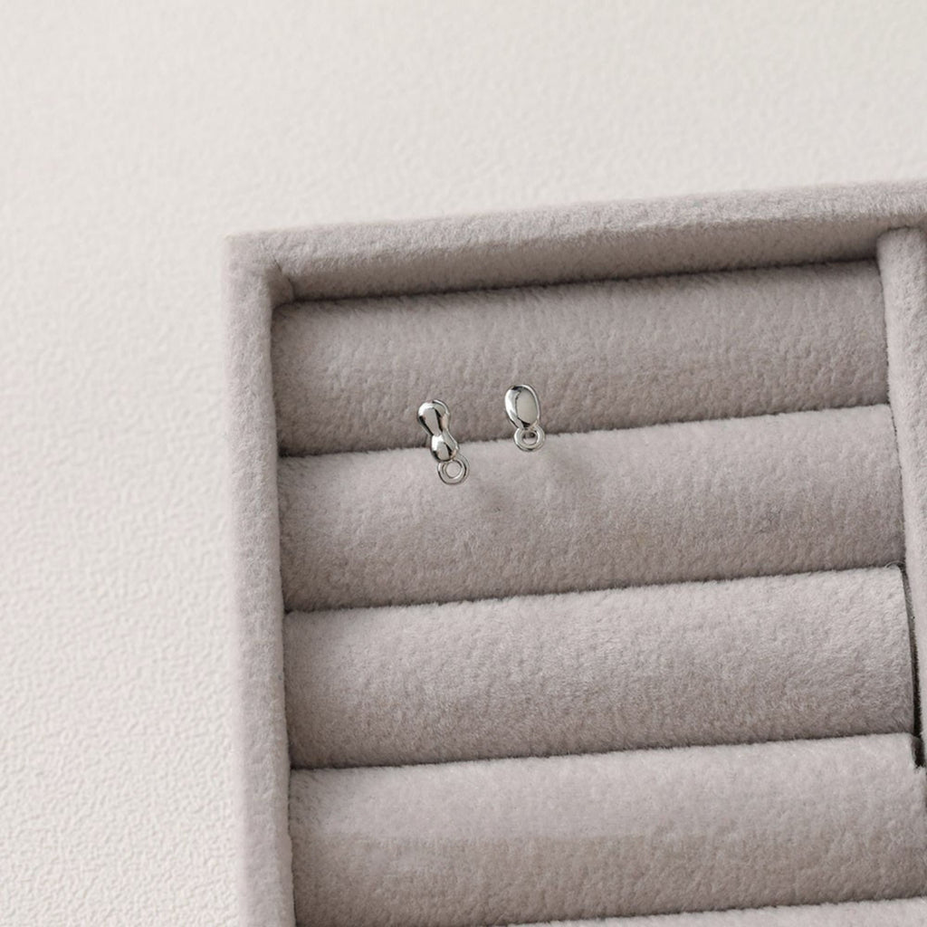 Tiny Drop Ear Post With Loop, S925 Silver Ear Pin Nickel Free Earrings, Gold/Silver Ear Stud, Hypoallergenic Earring Findings BB023