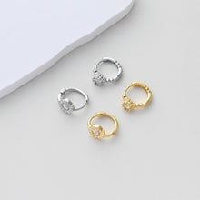 Load image into Gallery viewer, CZ Pave Earring Hoop, Gold Plated Huggie Hoop Earring, Leverback Earring, DIY Earring  Findings, Handmade Earring Supplies D0508-D0523