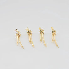 Load image into Gallery viewer, 4pcs Gold Knot Earring Post With Loop, S925 Silver Ear Pin, Nickel Free Earrings, 18K Ear Stud Loop, Tie The Knot Earring Findings ZX027