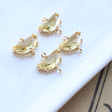 Load image into Gallery viewer, 20pcs- Crystal Tiny Teardrop Charms, 10 Colors For  Choose, 14K Gold Plated Teardrop Pendant, 9*16mm, Jewelry Findings JY088-F011