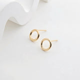 10PCS Minimalist Circle Ear Post, S925 Silver Ear Pin Nickel Free, 9mm, 18K Gold Plated, Small Circle Stud Earring Finding ZX281