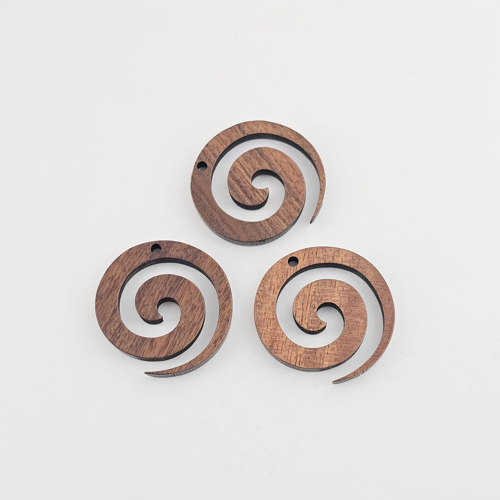 Round Geometric Shape Wood Charms, Wooden Pendant, Reclaimed Walnut Wood, Geometric Statement Wood Earrings Diy Ideas JT1014