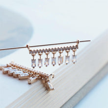 Load image into Gallery viewer, CZ Pave T-shaped Charm, Cubic Zircon Crystal Pendant, Bracelet Necklace Pendant, 14K Real Gold Plated, Jewelry Findings STG036-F187