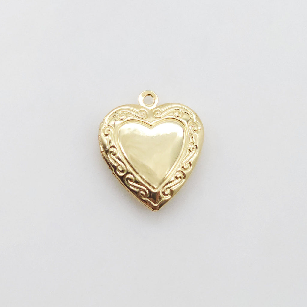 Shiny Heart Locket Charms, 18K Gold Plated, Key to my heart, Love Pendant, Necklace Making Pendants, Jewelry Findings S20563