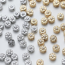 Cargar imagen en el visor de la galería, Cuentas espaciadoras de flores, chapadas en oro de 14 quilates, cuentas de flores 3D, delicadas cuentas para hacer aretes, accesorio de joyería GZ530