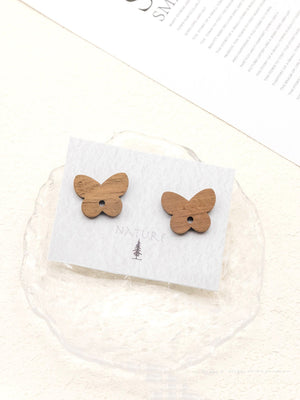 4PCS Wood Earrings, Butterfly Wooden Earrings for women, Reclaimed Walnut Wood, Nickel Free, Geometric Statement Earrings Finding  JT914