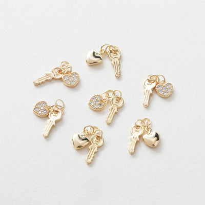 Shiny Heart Locket Charms, 18K Gold Plated, Key Pendant, Love Pendant, Necklace Making Pendants, Jewelry Findings JG011