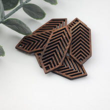 Load image into Gallery viewer, Long Rhombus Geometric Charm, Wooden Pendant, Natural Pendant, Natural Jewelry Findings, Necklace Earring Making Findings JT983