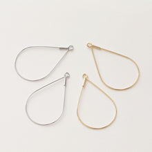 Load image into Gallery viewer, 10pcs- 14K Gold Plated Hoop Earring Finding, 30mm, Nickel Free Rain Drop Earring Hoops, DIY Earring Charms, Earring Making Findings GZ188
