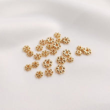 Load image into Gallery viewer, Flower Spacer Beads, 14K Gold Plated, 4mm, 5mm, 6mm, Dainty Earring Making Beads, Jewelry Finding TH016-ZX7036