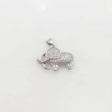 Load image into Gallery viewer, 3D Elephant Pave CZ Pendant, 18K Gold Plated Brass Animal Charm, Bracelet Necklace Making Charm, Jewelry Findings S20372