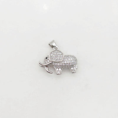 3D Elephant Pave CZ Pendant, 18K Gold Plated Brass Animal Charm, Bracelet Necklace Making Charm, Jewelry Findings S20372