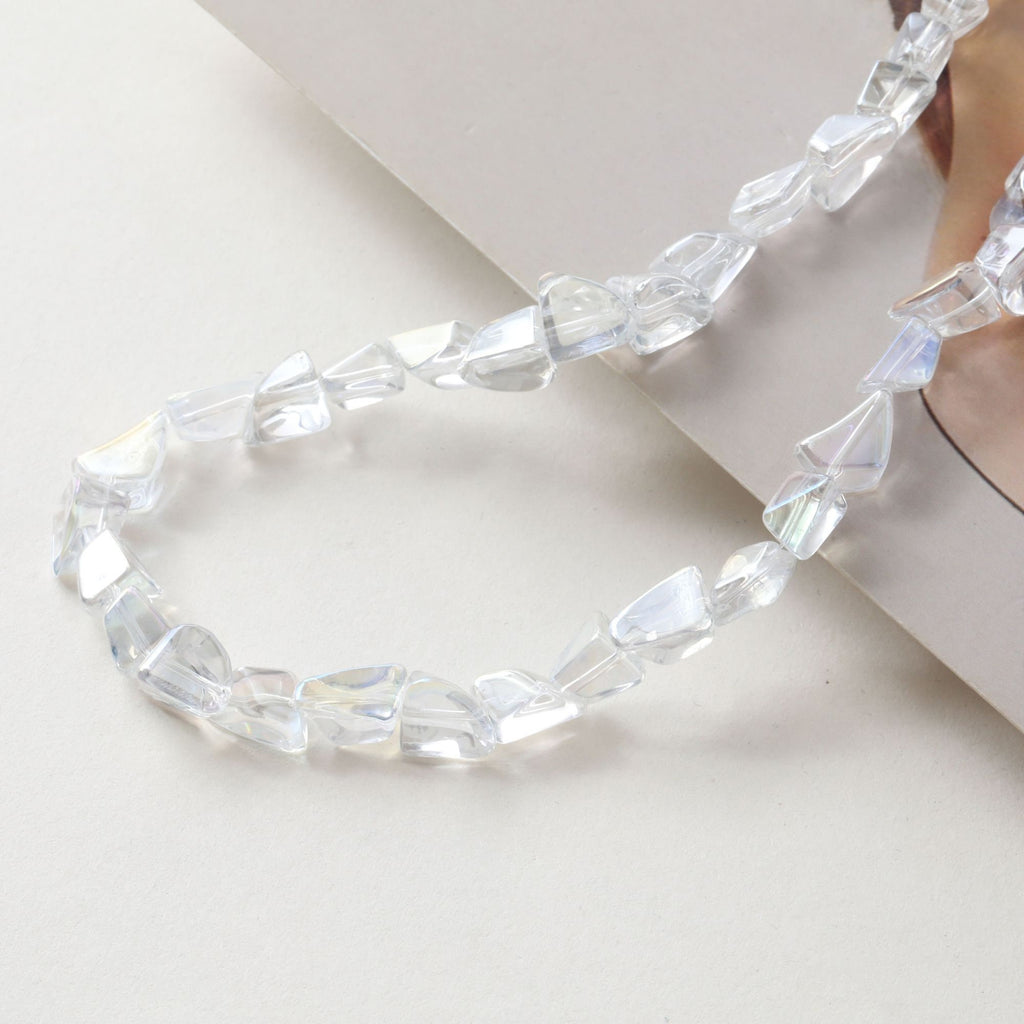 Irregular Glass Crystal Beads, Spacer Beads, 10mm, Crystal Glass Loose Beads for Jewelry Making, DIY Beads Finding GZ534