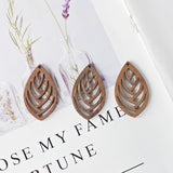 10PCS Leaf Shape Wood Charms, Wooden Pendant, Reclaimed Walnut Wood, Geometric Statement Wood Earrings Diy Ideas JT1012