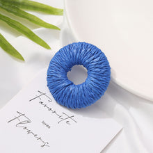 Cargar imagen en el visor de la galería, Pendientes de paja tejida, pendientes bohemios, pendientes de estilo vacacional para niñas, pendientes hechos a mano BS005