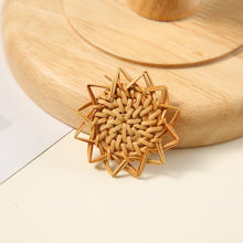 Load image into Gallery viewer, Rattan Weaving Earring Findings, Boho earring making, Hawaii Vacation Style Cute Earrings for girl ,Handmade Earring Finding BS013