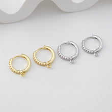 Load image into Gallery viewer, CZ Pave Earring Hoop, Gold Plated Huggie Hoop Earring with Loop, Huggie Hoops DIY Earring  Findings,Handmade Earring Supplies D0108