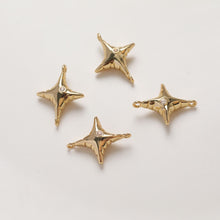 Load image into Gallery viewer, North Star Charms, Star Connector, Crystal Cubic Pave Star Pendant, 18K Gold Plated, Necklace Making Star Charms, Jewelry Findings ZZ040