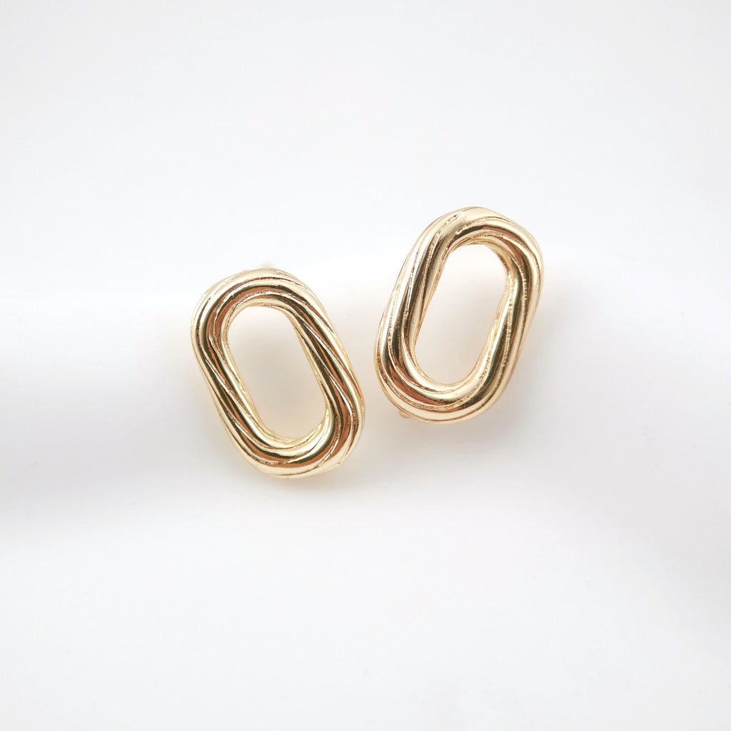 Poste para aretes ovalado cepillado sencillo, pasador para aretes de plata S925, pendiente de botón de oro/plata de 14 quilates con aros, accesorios para aretes sin níquel LL174-ZX7038