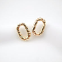 Cargar imagen en el visor de la galería, Poste para aretes ovalado cepillado sencillo, pasador para aretes de plata S925, pendiente de botón de oro/plata de 14 quilates con aros, accesorios para aretes sin níquel LL174-ZX7038