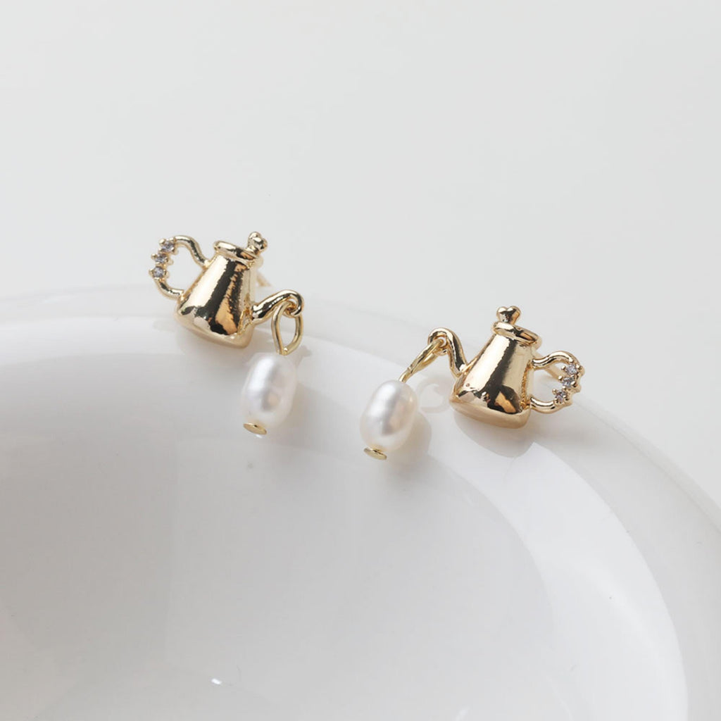 Mini Bottle Stud Earrings Post with loop, 14K Gold/Silver, S925 Silver Pin Nickel Free Earrings,  Ear Stud GZ762