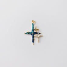 Load image into Gallery viewer, Enamel Round Deer Antler Charms, Sun, North Star, Malachite Blue Moose Pendant, 18K Gold Plated, Necklace Making Charms, Jewelry Findings