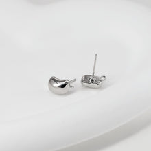 Load image into Gallery viewer, Gold Moon Ear Post with Loops, S925 Silver Ear Pin, Nickel Free, 18K Gold Plated Stud Earring Finding D0417