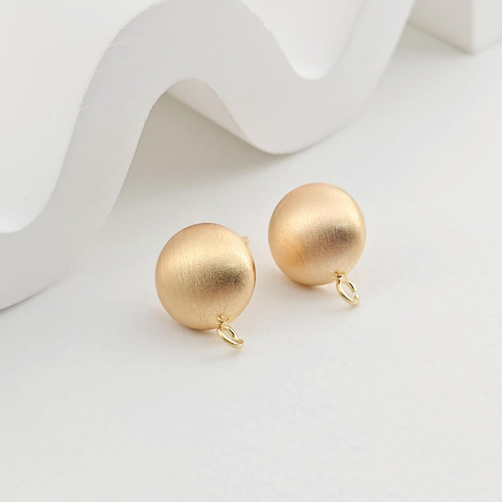 قرط دائري من الذهب عيار 18 قيراطًا بلمسة نهائية مصقولة مع حلقة، أقراط خالية من النيكل، 12 مم، دبوس من الفضة S925، نتائج قرط مضادة للحساسية ZX252