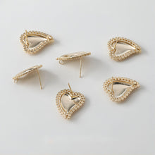 تحميل الصورة إلى عارض المعرض، عمود قرط ذهبي على شكل قلب، أقراط من الذهب عيار 14 قيراطًا خالية من النيكل، دبابيس أذن من الفضة S925، 20 مم، قرط أذن على شكل قلب مع حلقة GE001