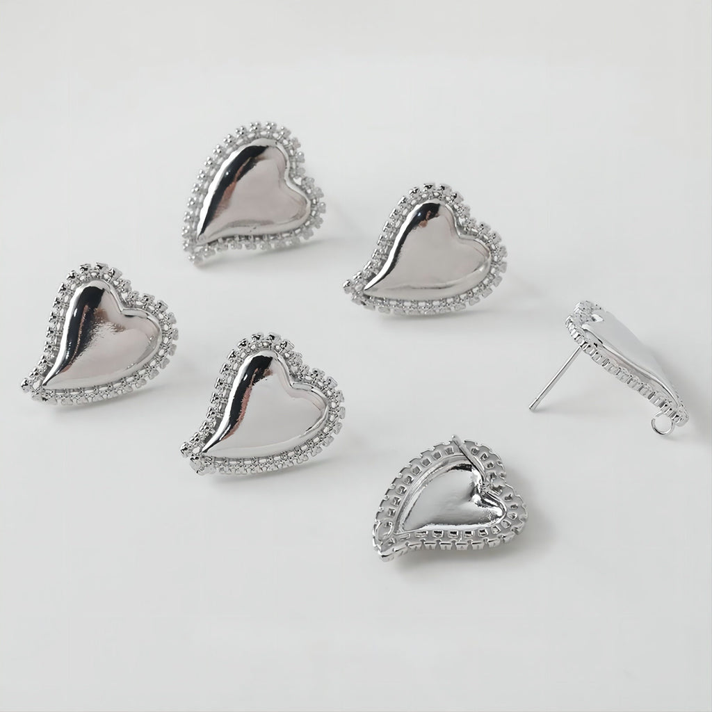 عمود قرط ذهبي على شكل قلب، أقراط من الذهب عيار 14 قيراطًا خالية من النيكل، دبابيس أذن من الفضة S925، 20 مم، قرط أذن على شكل قلب مع حلقة GE001