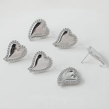 تحميل الصورة إلى عارض المعرض، عمود قرط ذهبي على شكل قلب، أقراط من الذهب عيار 14 قيراطًا خالية من النيكل، دبابيس أذن من الفضة S925، 20 مم، قرط أذن على شكل قلب مع حلقة GE001