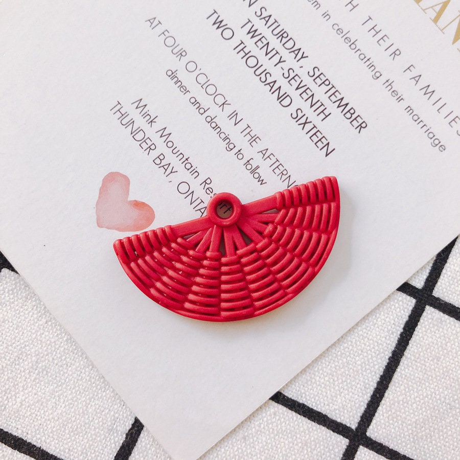 10pcs Fan Shape Pendant, Resin Pendant for Jewelry Making, DIY Beads Finding MY013