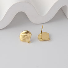 تحميل الصورة إلى عارض المعرض، أقراط صدفية مع حلقة، مطلية بالذهب عيار 18 قيراطًا، خالية من النيكل، أقراط أذن مضادة للحساسية، D0350