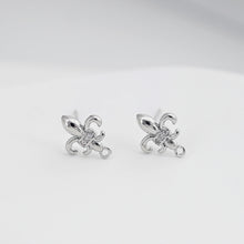 Load image into Gallery viewer, Cubic Zirconia Chili Post Earrings, Gold Plated Earring Post with Loop, Hypoallergenic, Handmade Earring Finding,DIY Earring Supplies D0425